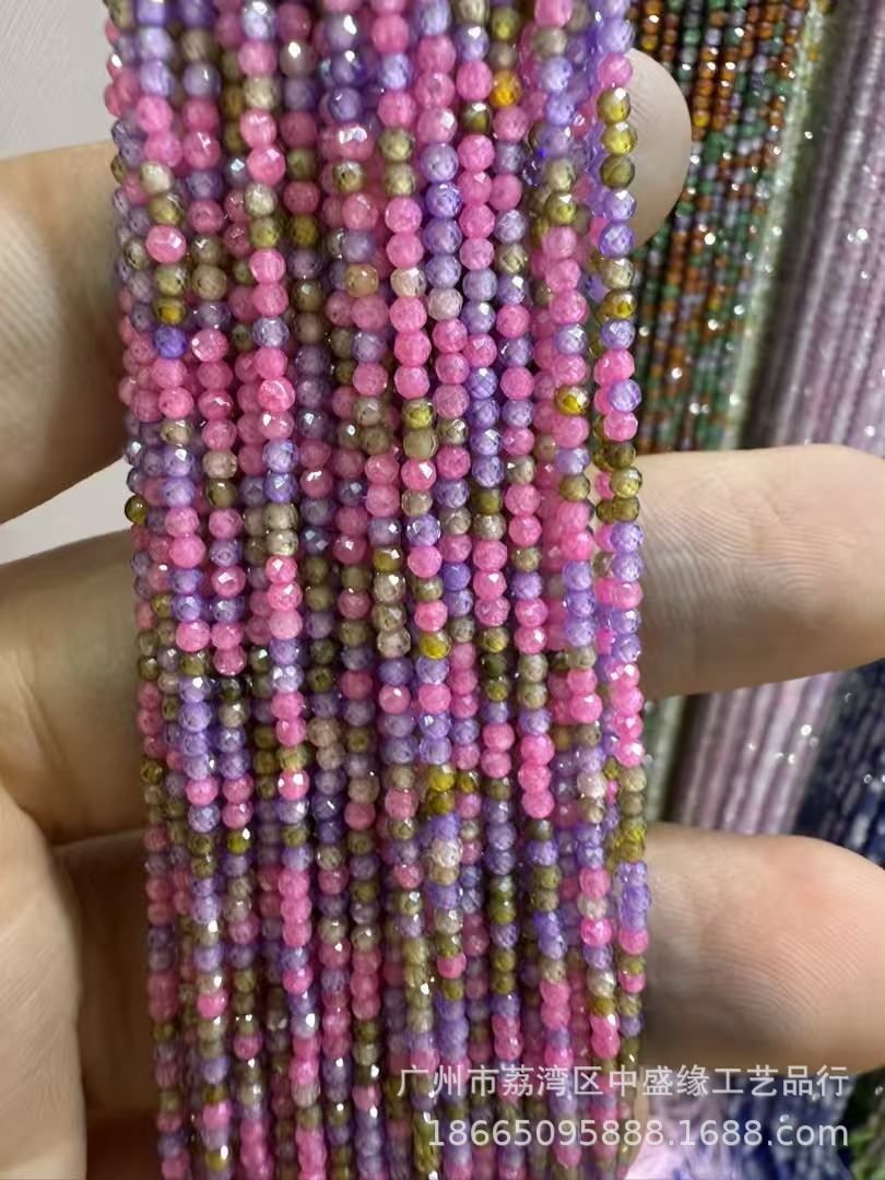 Manufacturer's Direct Sales of 2mm Round Beads, Semi-Finished DIY Loose Beads, Handmade Clothing Spacer Beads, Jewelry Accessories, Source Faceted Zircon