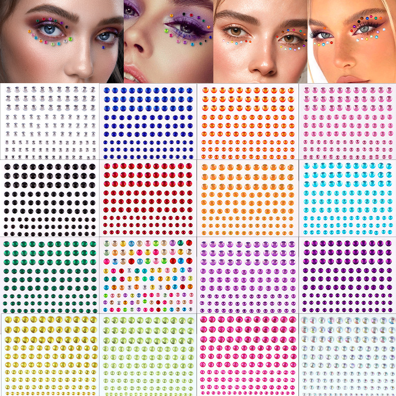 Cross-Border Spot 20-Color Rhinestone Stickers 3456mm Diamond Stickers Face Diamond Stickers Kidsren's Performance Decorative Pearl Stickers Cross-Border Spot 20-Color Rhinestone Stickers 3456mm Diamond Stickers Face Diamond Stickers Kidsren's Performance Decorative Pearl Stickers