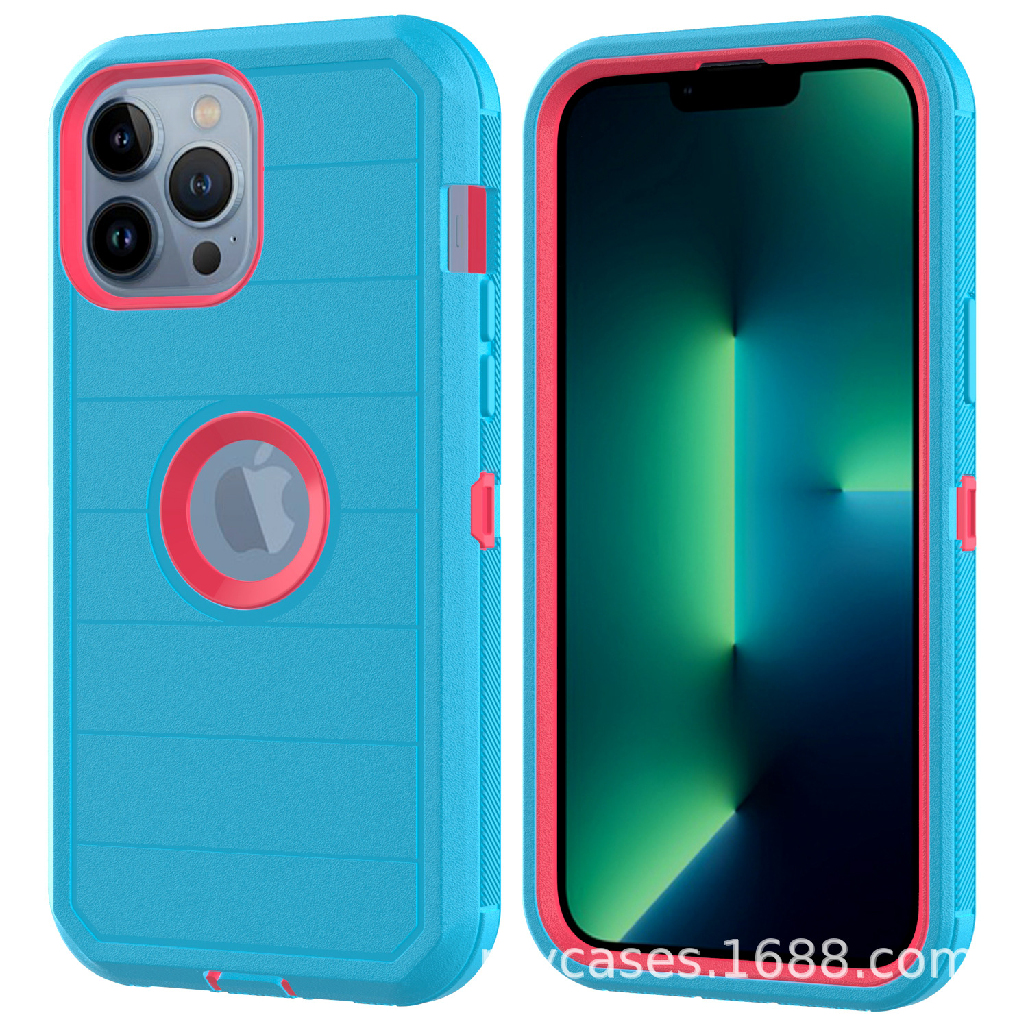 Aplicable a IPHONE 15 tres en uno Carcasa protectora de robot rayado tres en uno con clip trasero