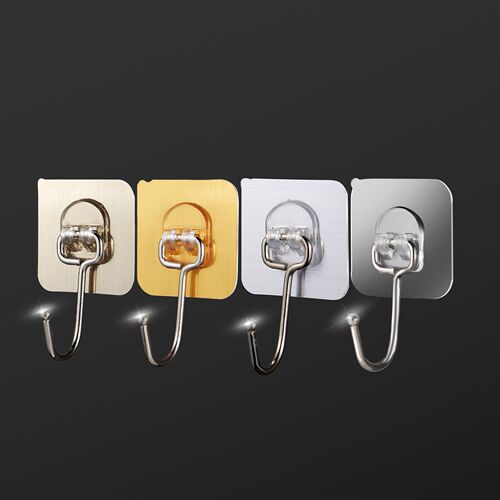 Extra-large strong hook, adhesive hook without drilling, seamless adhesive hook for bathroom, door-back kitchen wall-mounted clothes and hat hook