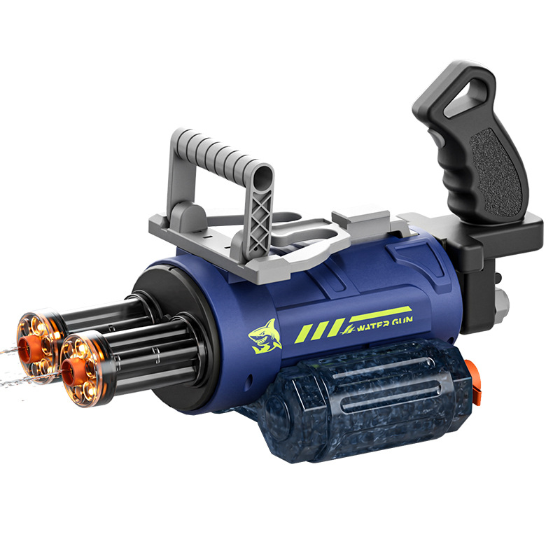 Cross-Border Smart Ai Voice-Controlled Dual-Nozzle Electric Continuous Firing Large-Capacity Gatling Water Gun Pulse Water Gun for Children's Play