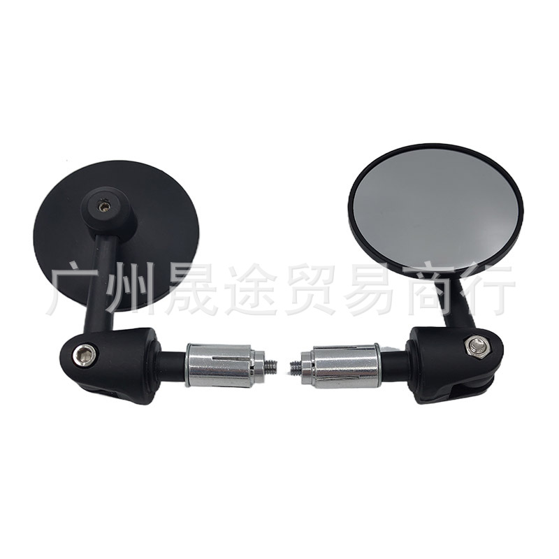 Motorcycle rearview mirror folding round mirror moped modified accessories retro car locomotive rear handlebar mirror blocking mirror