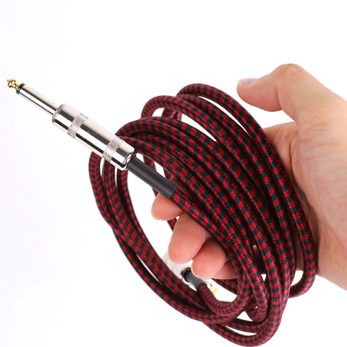 Wholesale 3m electric guitar cable 3m5m6m folk bass performance noise reduction elbow audio electric guitar cable