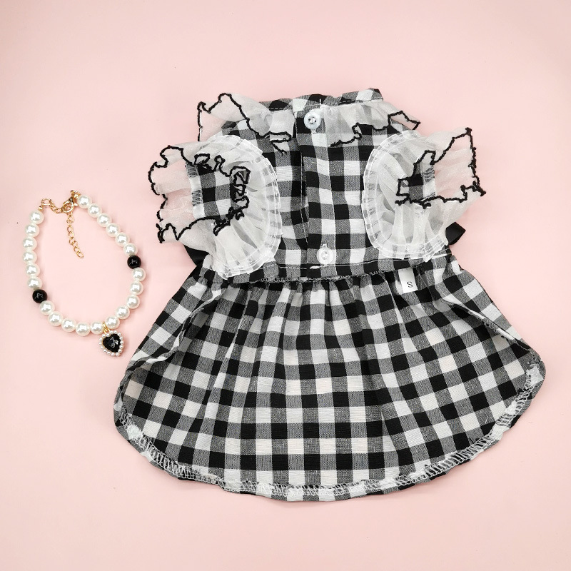 Sweet Polyester Plaid Pet Clothing display picture 3