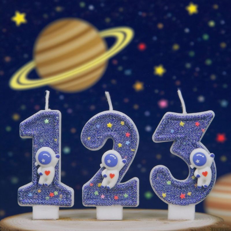 跨境热卖货源亚马逊希音数字生日蜡烛蛋糕派对装饰生日蜡太空人|undefined