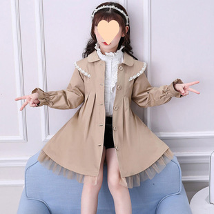 Girls' Coat Spring and Autumn 2025 New Western Style Girls Middle and Big Children's Spring Children's Spring Clothes Trendy Children's Clothes