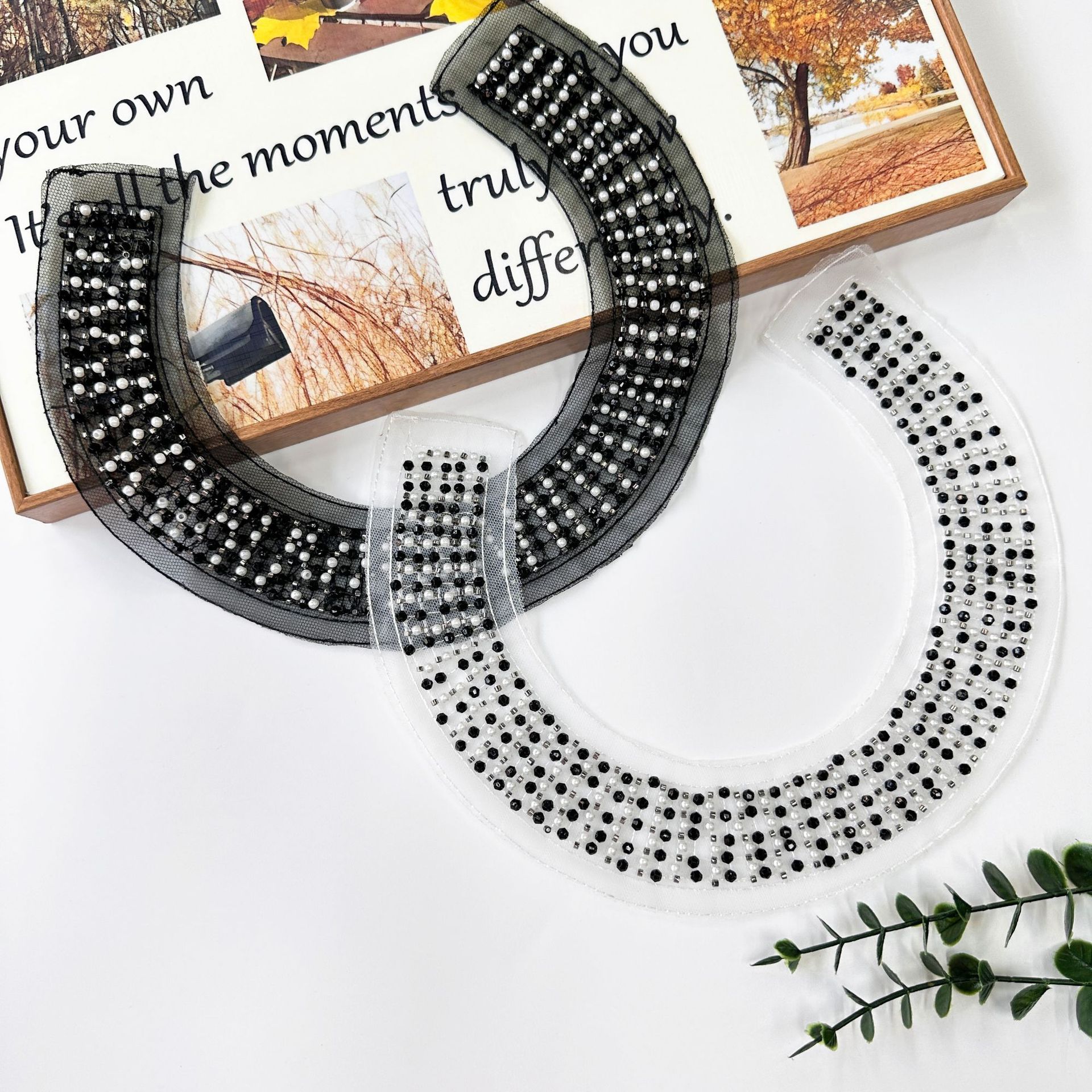 Cuello redondo, cuello hecho a mano, suéter, accesorios exquisitos, ropa europea y americana de alta gama, cuello falso de fragancia pequeña image 3