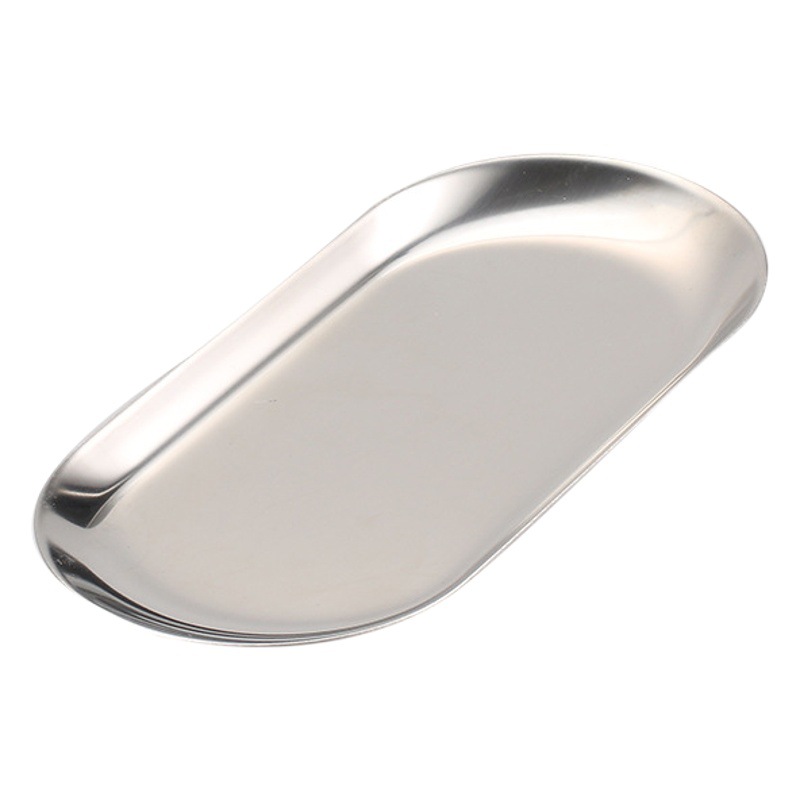 Scandinavian Stainless Steel Plate Oval Towel Plate Restaurant Jewelry Storage Plate Flats Bottom Gold Small Tray Multi-Purpose Tray