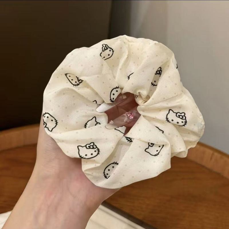 新款韩系猫咪发圈甜美可爱马尾气质大肠头绳简约设计少女发饰发绳|undefined