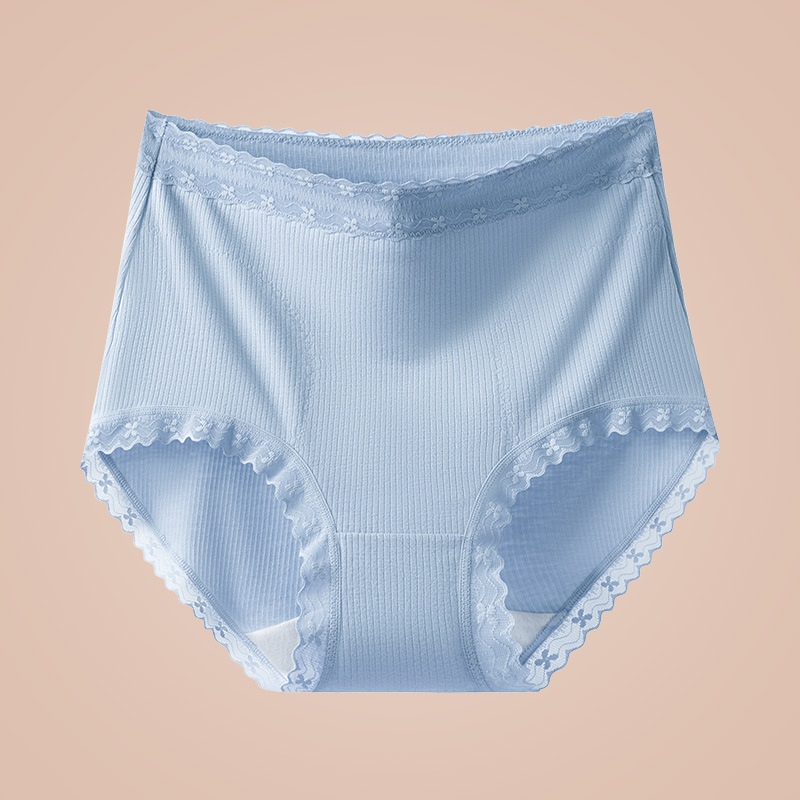 Cálido, cintura alta, abdomen, encaje sin costuras, ácido poliláctico, entrepierna antibacteriana, parche grueso de invierno, ropa interior de algodón cálido, damas.