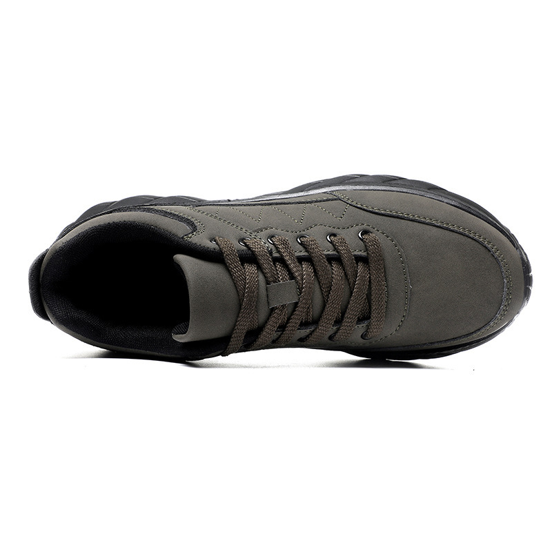 Otoño y invierno al aire libre zapatos de cuero de hombre con suela gruesa amortiguadora zapatos deportivos casuales impermeables y antideslizantes zapatos de montaña ligeros