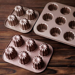 12-Piece Keluli Mold Angel Bell Cake Mold Baking Pan Heightened Non-Stick Pudding Dessert Cup Baking Household