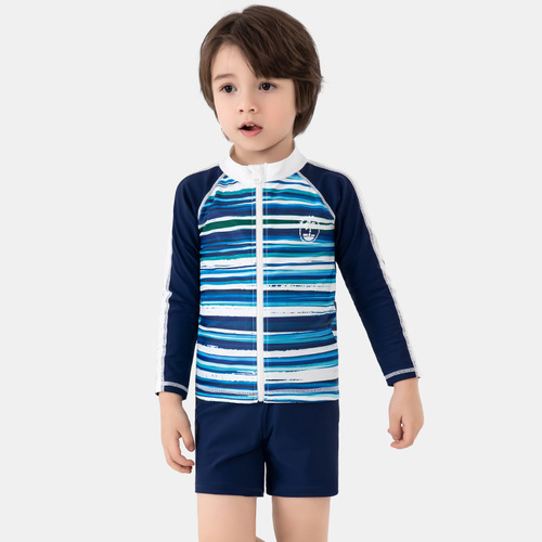 Momasong Boys and Children Swimsuits Split Sunscreen Quick-Drying Long-Sleeve Swimsuits for Big Children and Baby Beach Swimwear