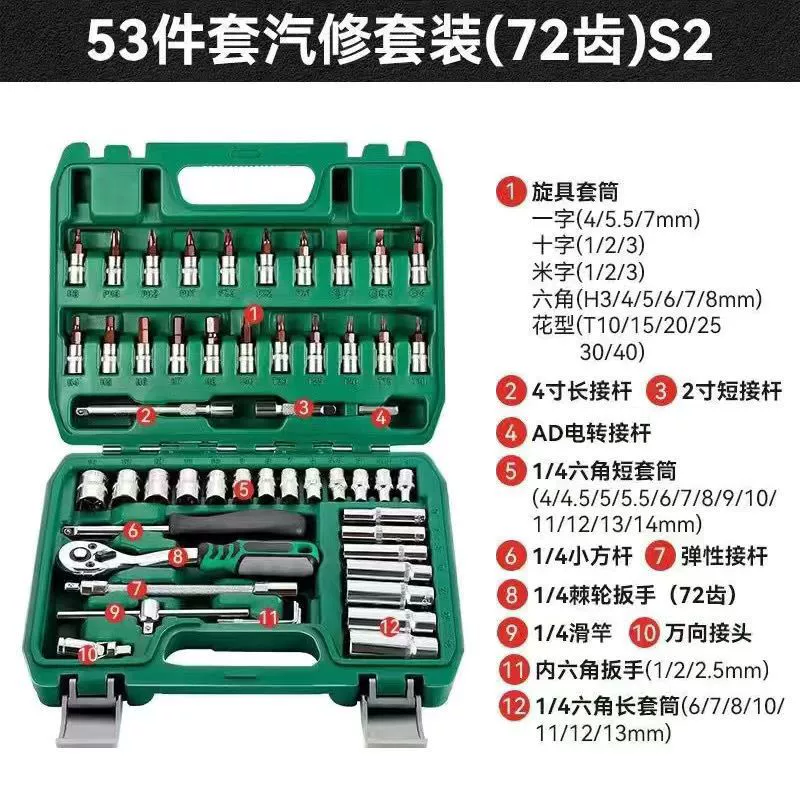 Wrench, fast tools set, 46 pieces, 53 pieces