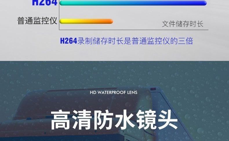 24V semi-trailer front and rear camera recorder with high-definition night vision, 12V dual-camera reversing image integrated device for trucks