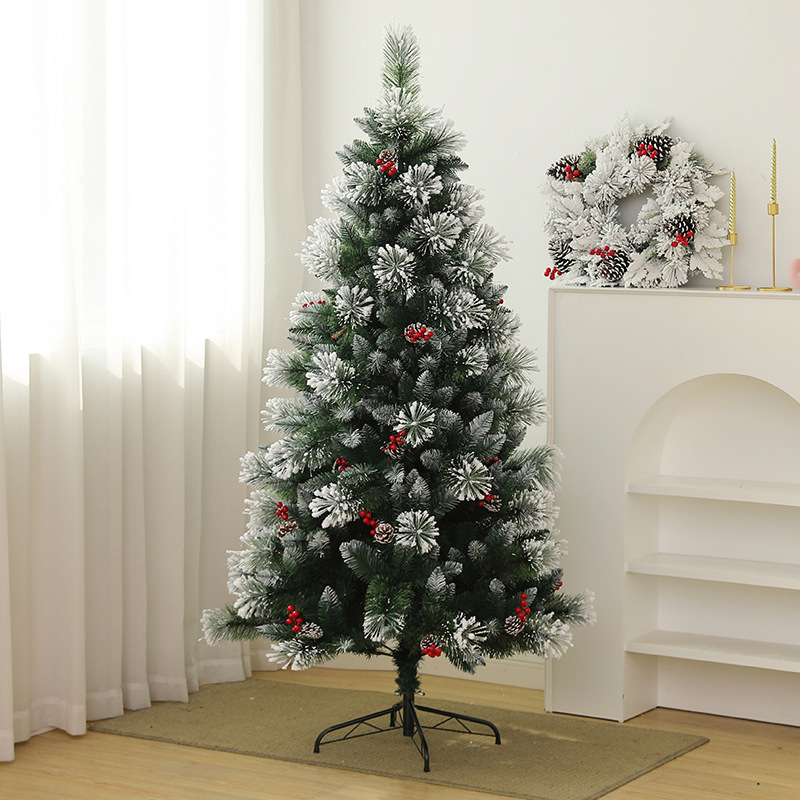 150cm floreciente fruta roja gran pin árbol de navidad