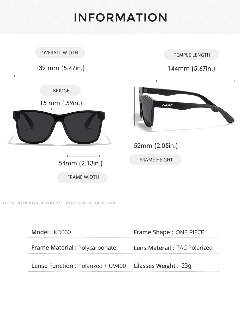 One-piece Lens Sunglasses HD Polarized Outdoor Athletic Glasses