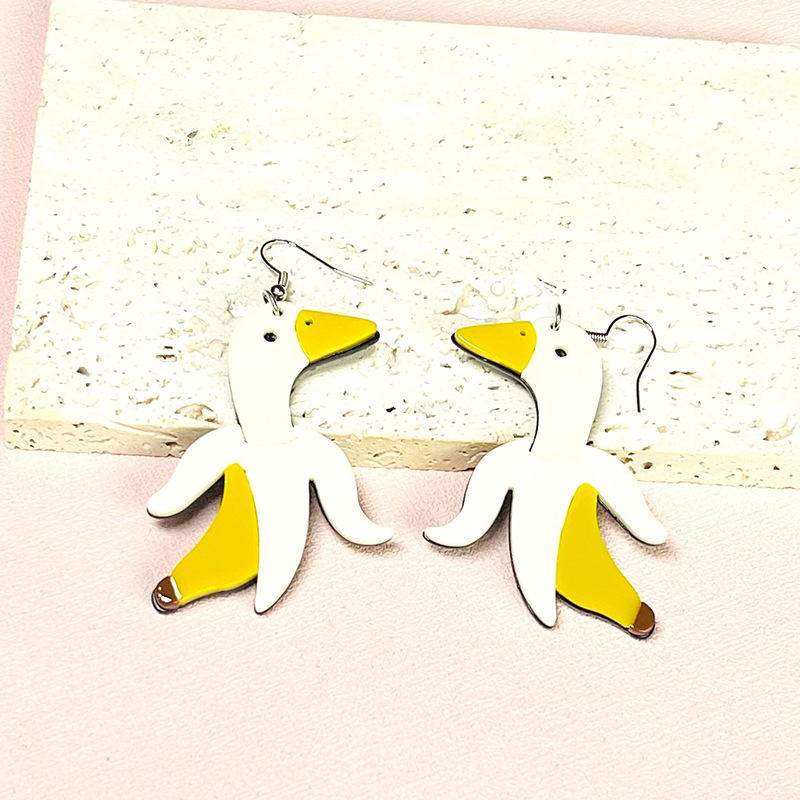 1 Pair Cute Exaggerated Banana Duck Arylic Drop Earrings display picture 4