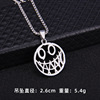 Brand trend necklace stainless steel hip-hop style, double-sided pendant