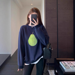 ED932慵懒时髦 oversize宽松显瘦减龄印花大卫衣女上衣秋冬新