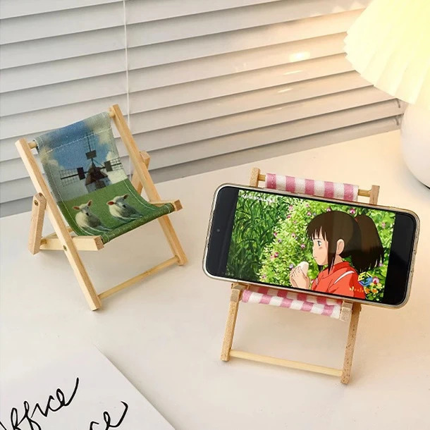 Beach Chair Mobile Phone Tablet Desktop Lazy Mobile Phone Support Frame Foldable Creative Funny Photo Props Ornaments
