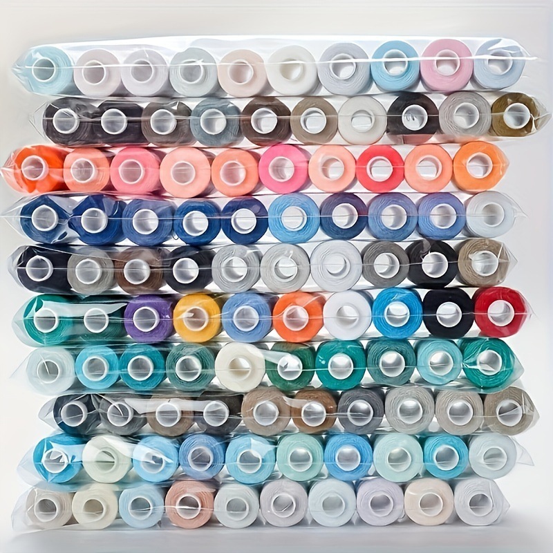 Hilo de coser hecho a mano de 10 colores, línea de cinta fija en caja, bolsa de plástico, juego de hilo de coser de color fijo de 400 yardas