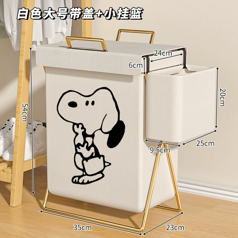 Foldable laundry basket, high quality storage basket, gold‑frame options, with/without lid