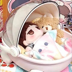 可爱创意手提粉色摇篮车收纳盒棉花娃娃毛绒公仔玩偶防尘储物盒子