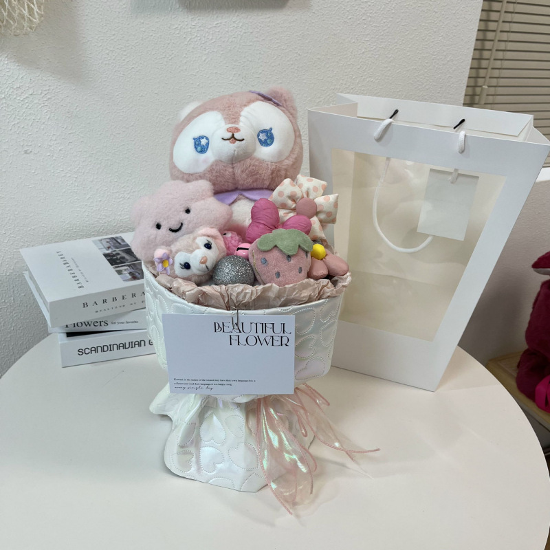 (procesamiento de liquidación) productos terminados 1 de junio día de los niños muñeca ramo de flores regalo para jardín de infantes muñeca ramo de flores para niños