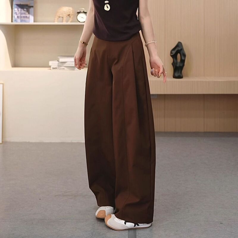 2026 Trendy Side-Pleated Wide-Leg Pants for Women, Autumn and Winter Fleece-Lined High-Waisted New Style Loose Slimming Fashion Pants 2026 Trendy Side-Pleated Wide-Leg Pants for Women, Autumn and Winter Fleece-Lined High-Waisted New Style Loose Slimming Fashion Pants