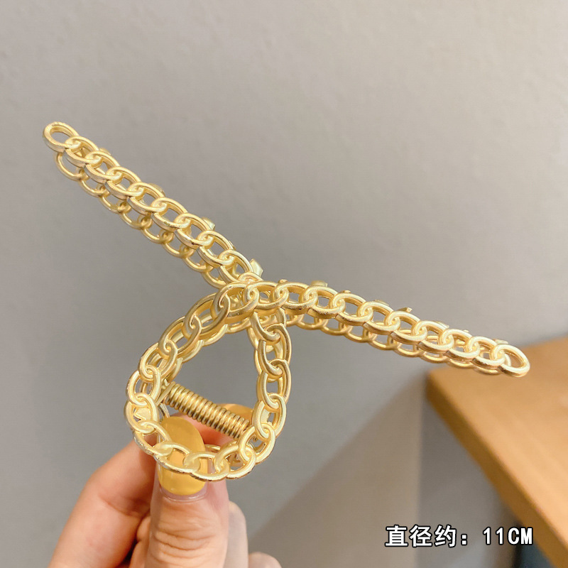 Pinza de cabello metálica coreana de alta sujeción con diseño retro