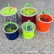 钓鱼桶帆布桶打水桶钓鱼折叠桶圆形小水桶盛水桶收纳桶