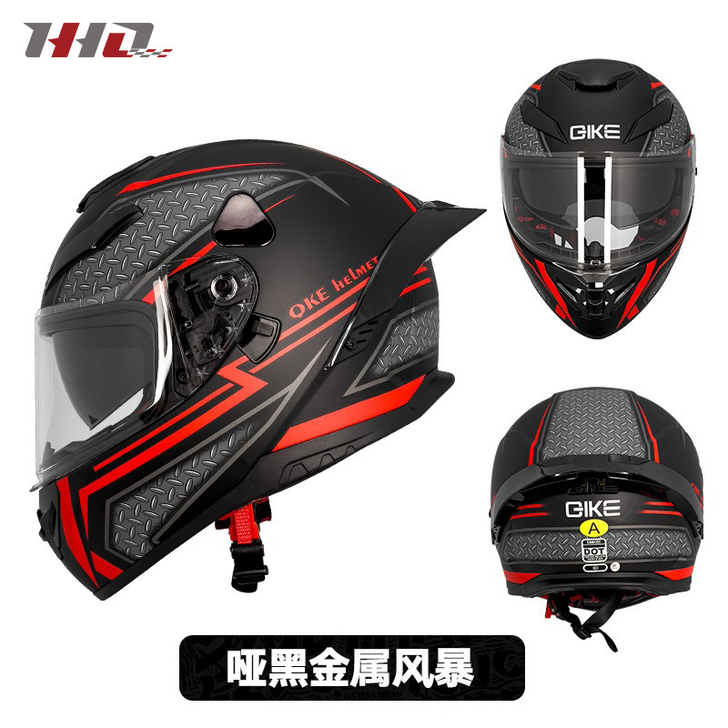Nuevo casco de motocicleta transfronterizo de cuatro estaciones universal para hombres y mujeres locomotora doble lente casco completo al por mayor certificación 3C DOT