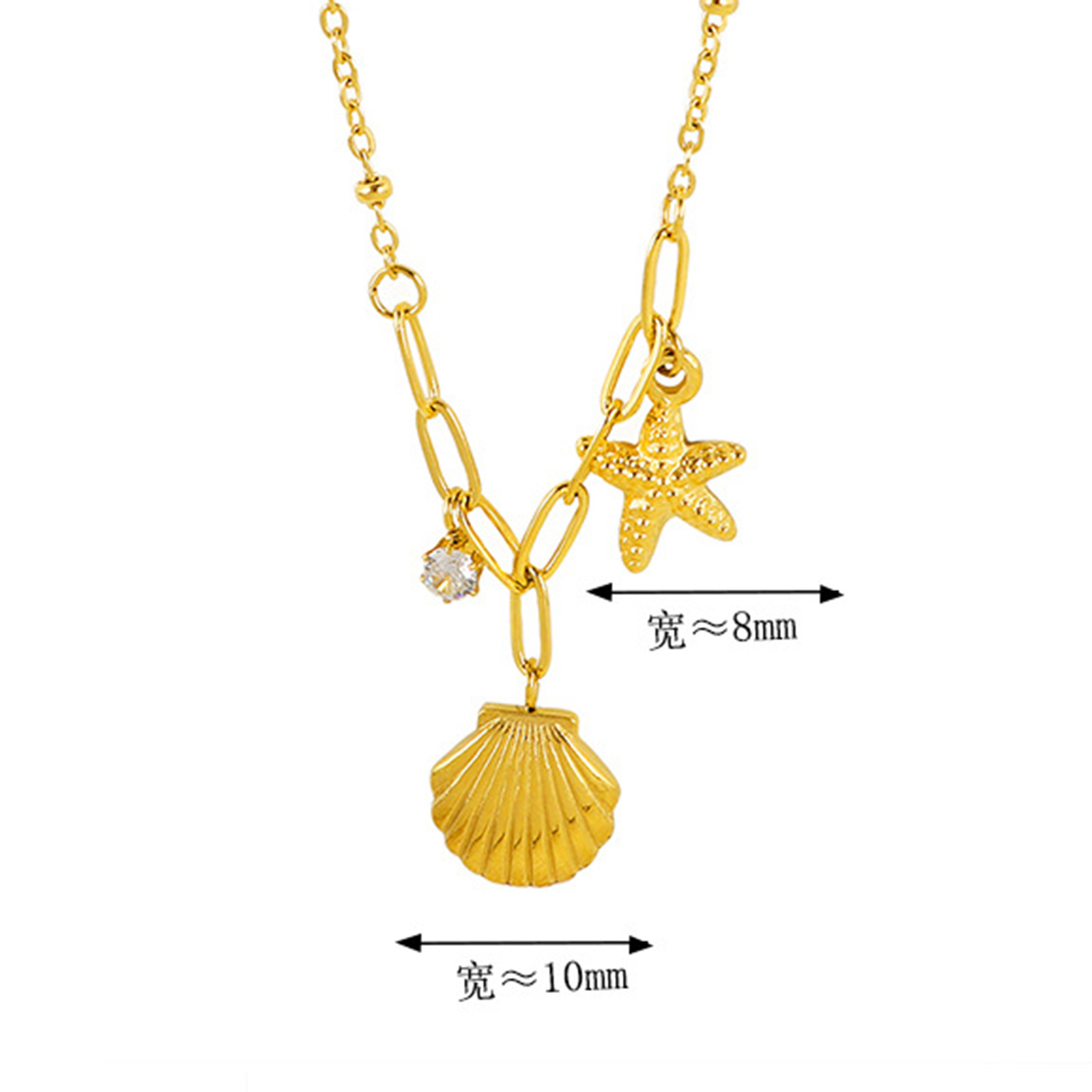 Titanio acero estrellas de mar conchazos de tobillo de diamante joyas de pierna de moda para mujeres joyas de playa tobillo collar explosión