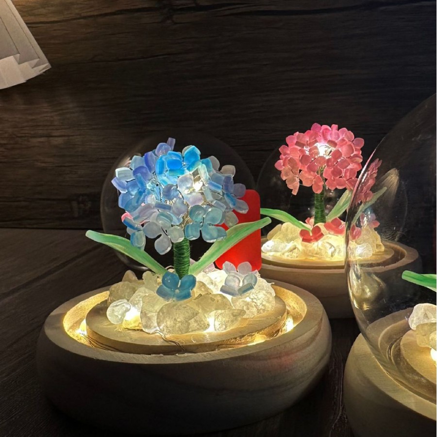 Luz nocturna de hortensias, árbol de deseos de bricolaje hecho a mano, bendición, examen de ingreso a la universidad, iluminación ambiental de cumpleaños, decoración, amigos, niñas