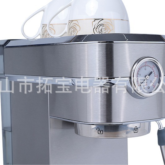 15bar semiautomática bomba italiana máquina de café de alta presión de espuma de leche de vapor toda la máquina de café de acero inoxidable con reloj