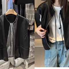 欧货高端圆领皮衣马甲女2025秋季新款宽松设计感无袖pu皮外套马夹