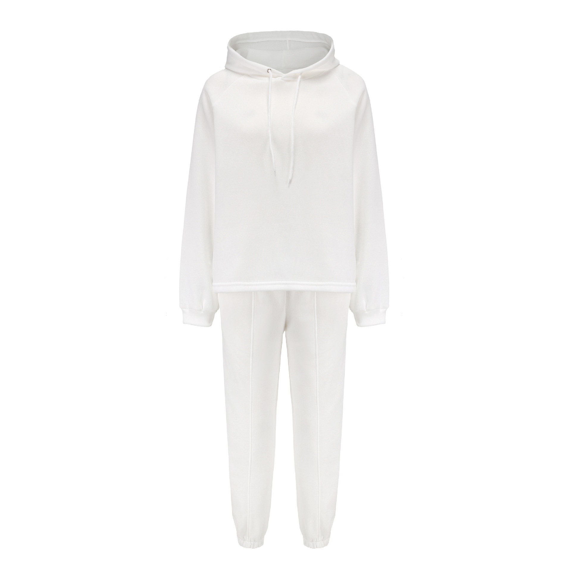 556g Weight Long Sleeve Sleeve Length Women's Casual Solid Color Cotton Blend Spandex Contrast Binding Pants Sets