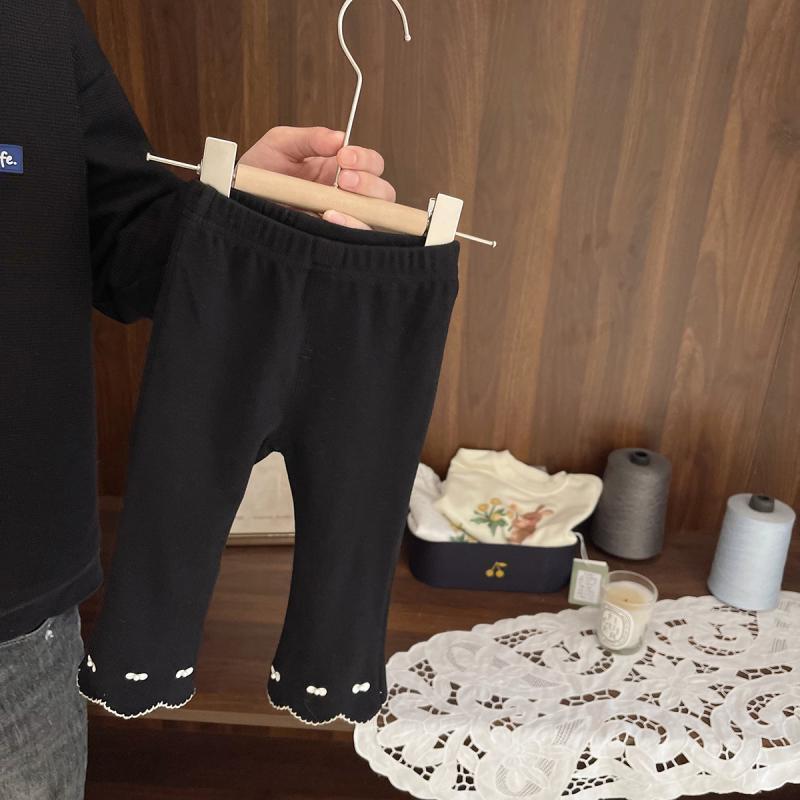 女童弹力修型打底裤女婴儿童春秋装新款女宝宝优雅风微喇叭裤子|undefined
