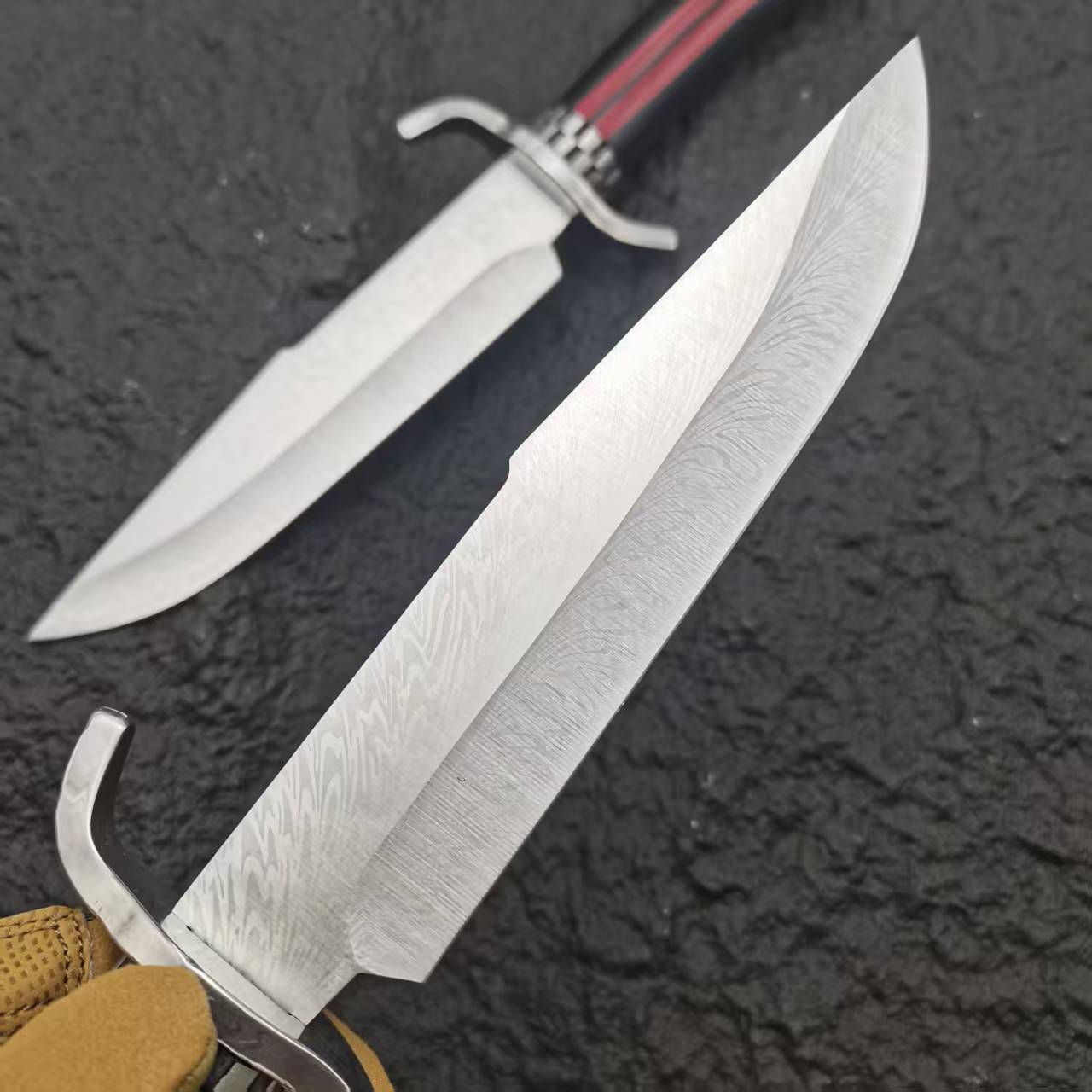 爆款羽毛纹户外钓鱼刀水果刀高硬度收藏刀手把肉刀厂家直销战术刀