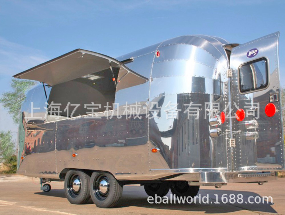 出口迪拜清风房车牵引车移动景点早餐车airstream food trailer