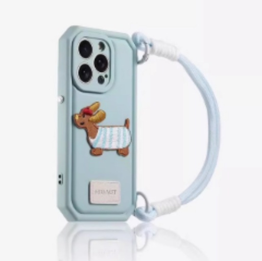 Cordón azul bordado perrito eq