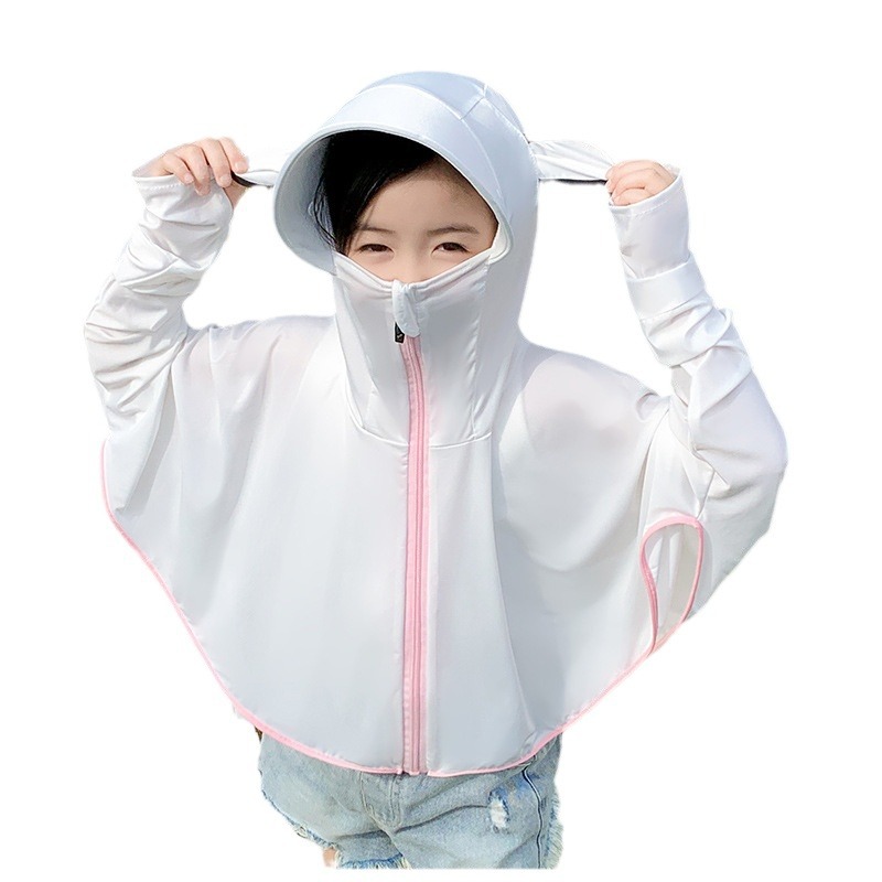 Children's Sunscreen Clothing Summer Thin Ice Silk Sunscreen Clothing for Boys and Girls UV Protection Baby Cute Breathable Blouse Jacket