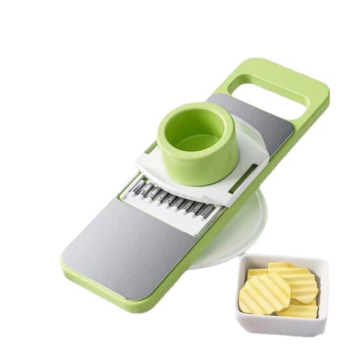 Kitchen multi-function stainless steel panel vegetable cutter—perfect for slicing potatoes, mincing garlic, shredding carrots, and grating cheese!