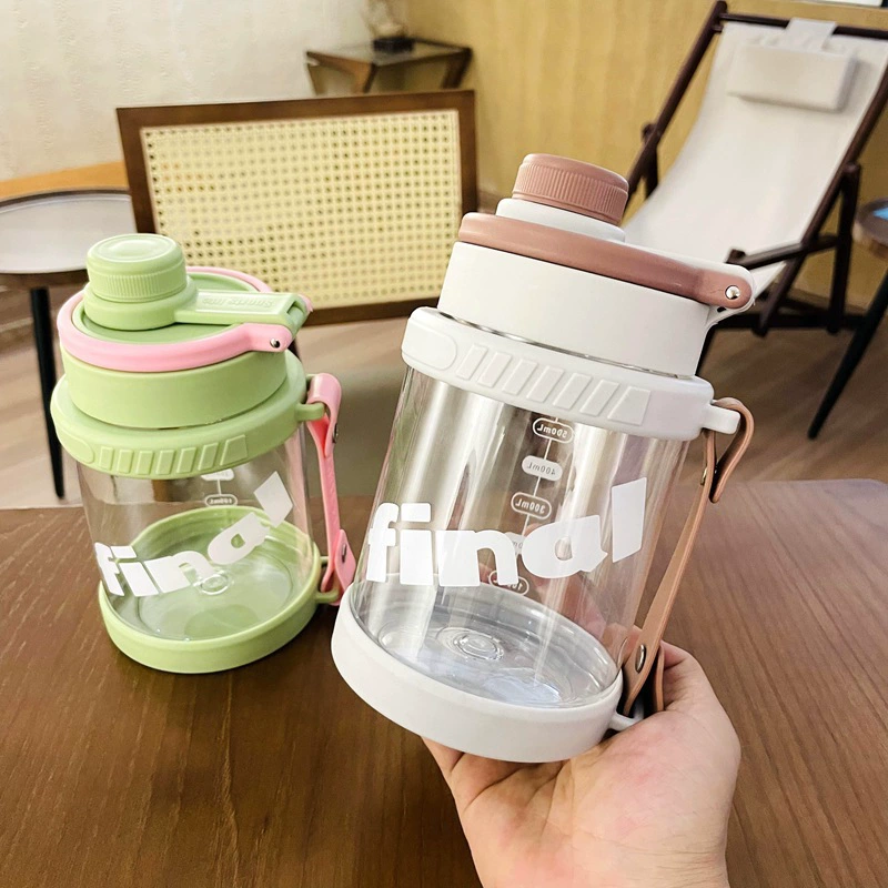 Plastic high quality capacious glass with glass, fruit tea, tea cup