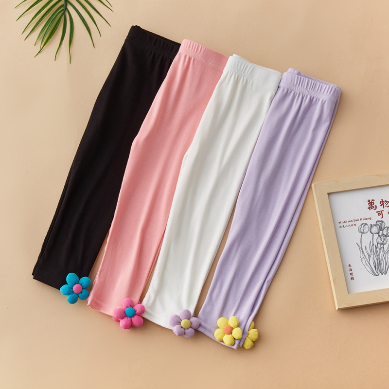 Kids' Panties Unisex Stylish Baby Casual Ice Silk Outer Wearing Leggings Thin Pure Cotton Modal Summer Outfit