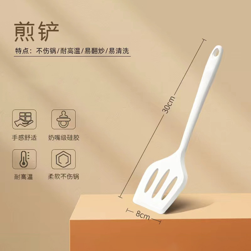 Alta temperatura resistente de silicona espátula utensilios de cocina 5 piezas traje de grado alimenticio cuchara de sopa de material freír pala con fugas cuchara de arroz utensilios de cocina