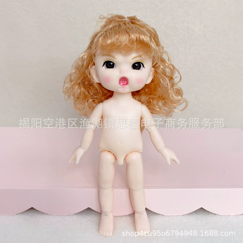 16–17 см кукла-голова Naked Doll, OB11, замена тела 8-точечный BJD, девочка с 13 суставами, смена макияжа
