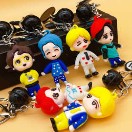 新款韩国少年团人形卡通钥匙扣 汽车钥匙链 周边同款BTS人偶挂件