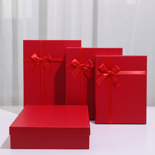 Gift Box Custom Printed Logo Red Gift Box Companion Gift Box Empty Box Rectangular Gift Packaging Box Gift Box